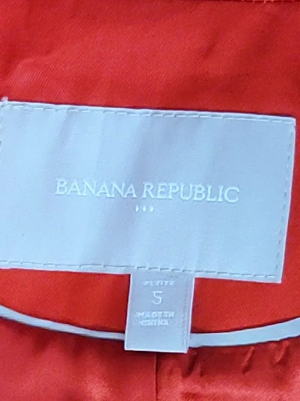 Banana Republic Red Spring Belted Cotton Rain Coat Jacket - SP